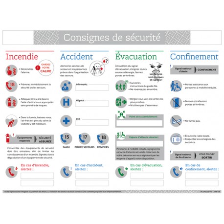 Consigne de sécurité et confinement A3