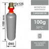 Cartouche CO² 100 g 50°C – tête filetée 15x125 – Conforme NF