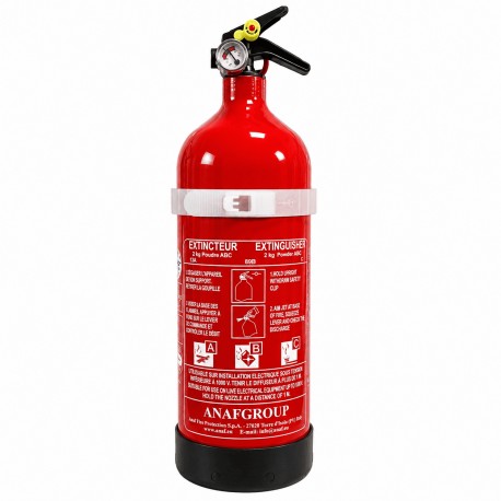Extincteur 2Kg Poudre ABC ANAF livré avec support 